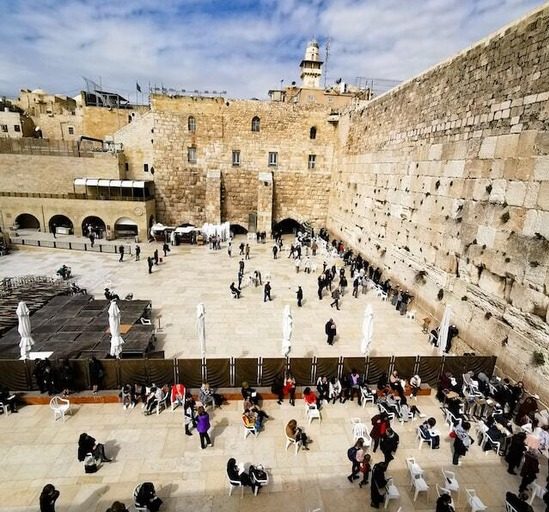 People near the Western Wall in Jerusalem