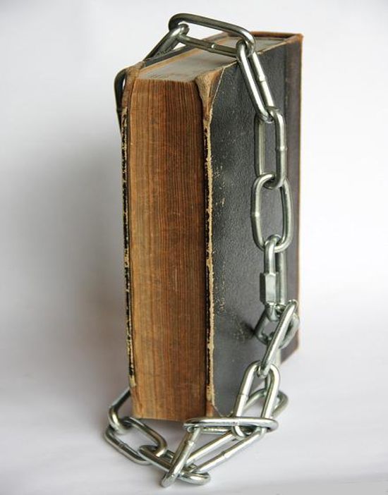 A Bible in chains